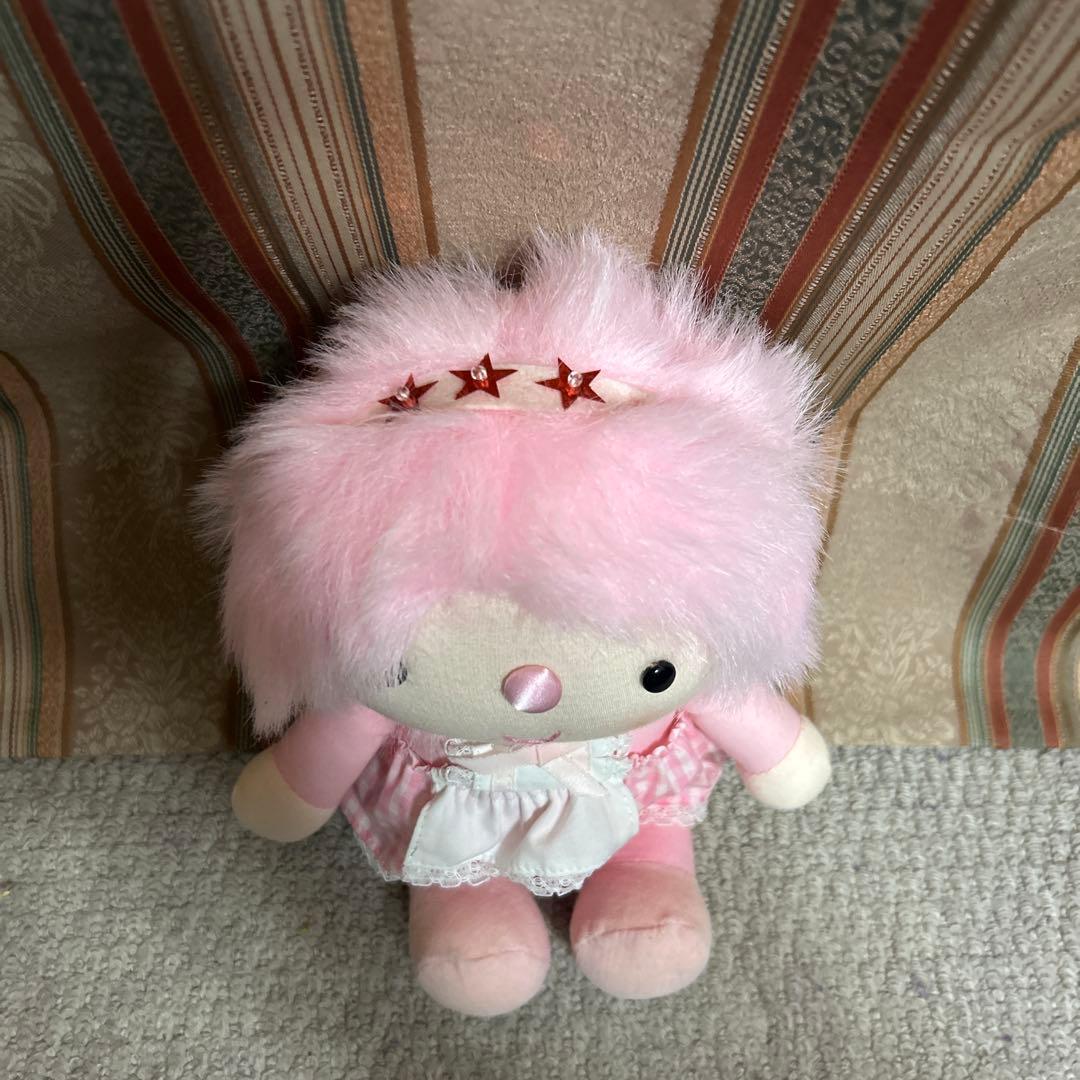 昭和 レトロ ぬいぐるみ 女の子 カラフル かわいい ピンク イエロー 3体