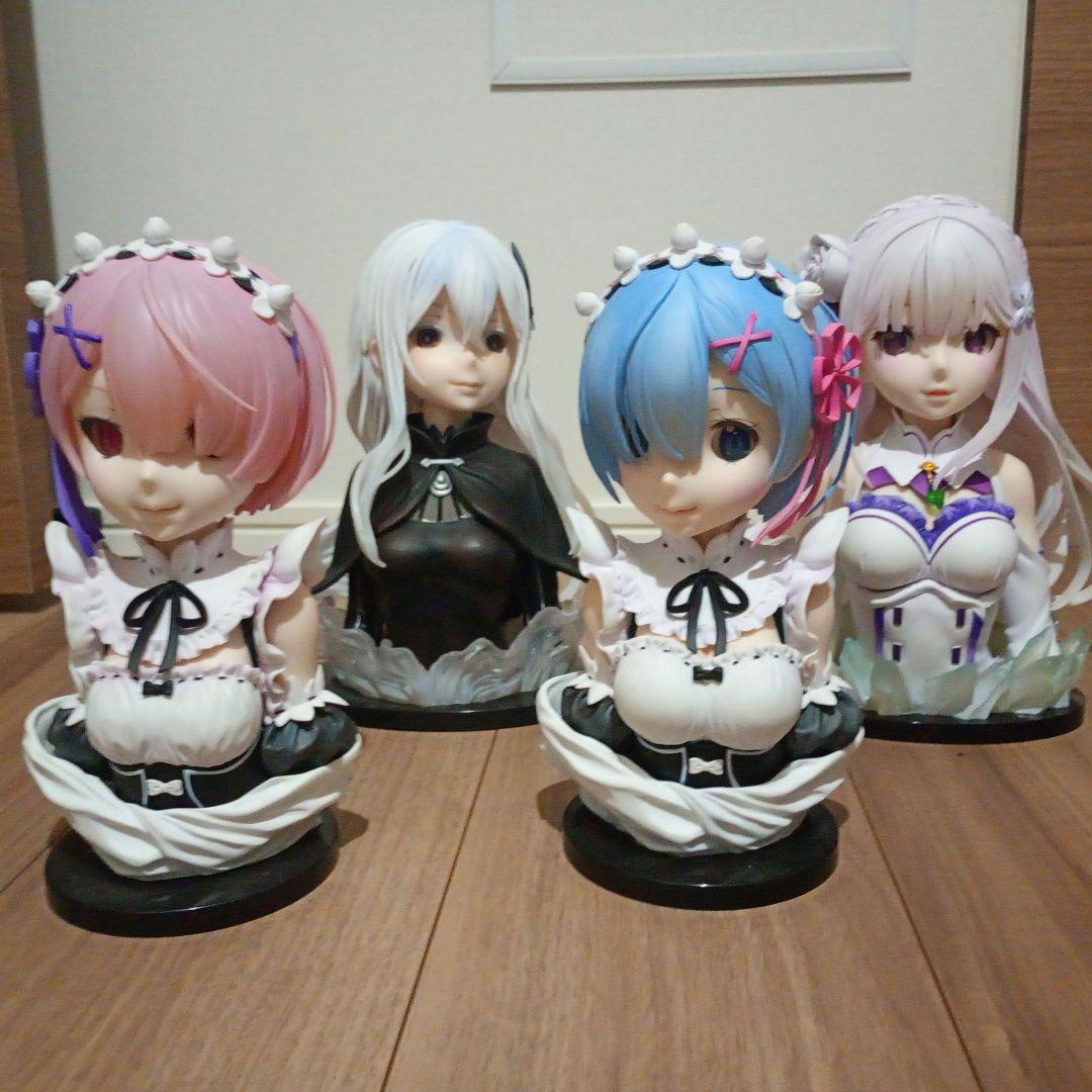リゼロ アートスケール　フィギュア4体セット（ラム、レム、エミリア、エキドナ）