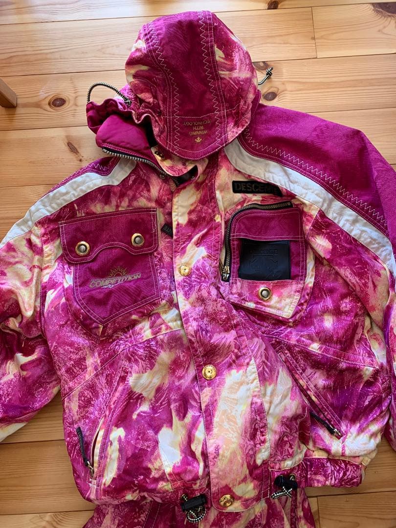 DESCENTE スキーウェア　ピンク　上下セット　レトロ