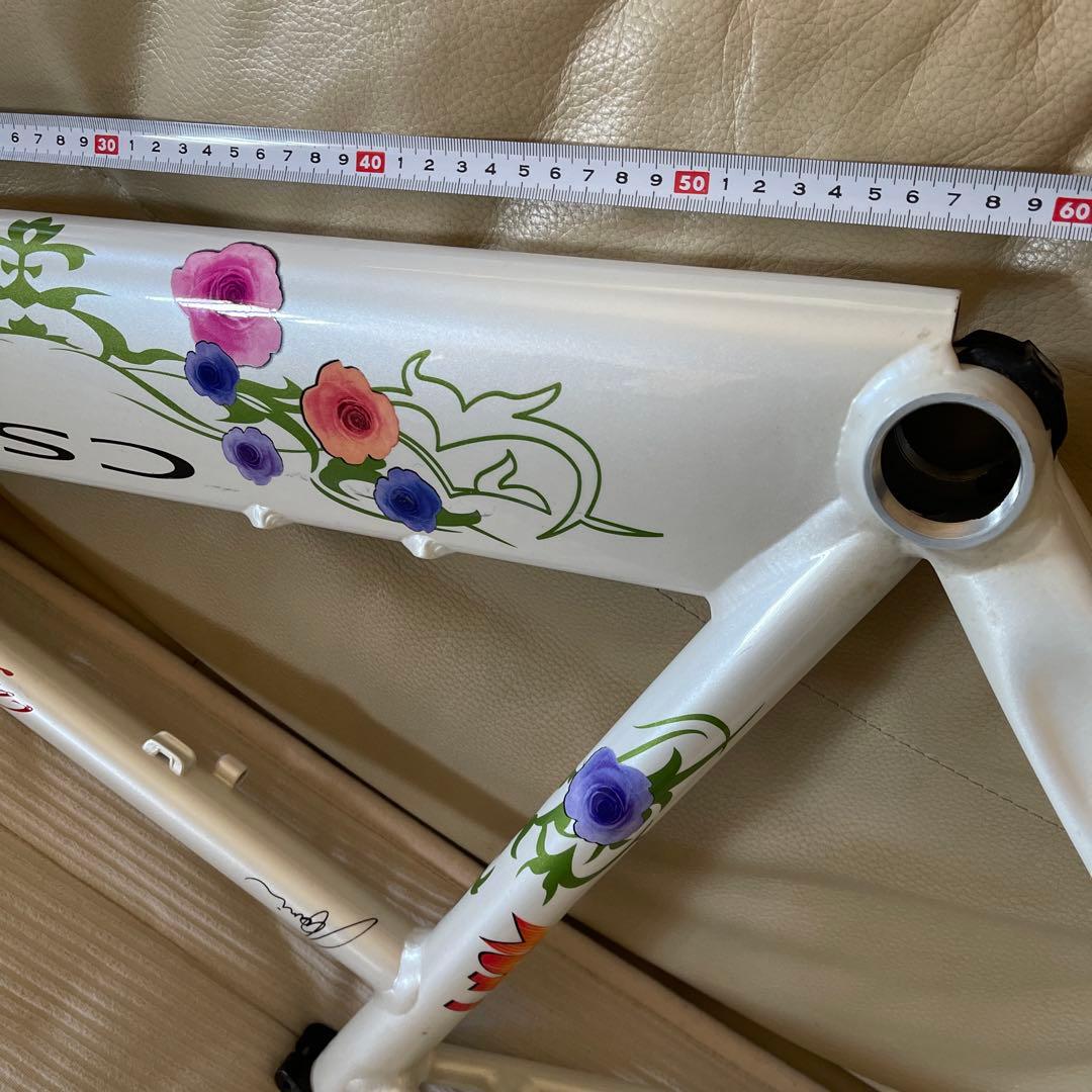 CSK ロードバイクフレーム 花柄デザイン