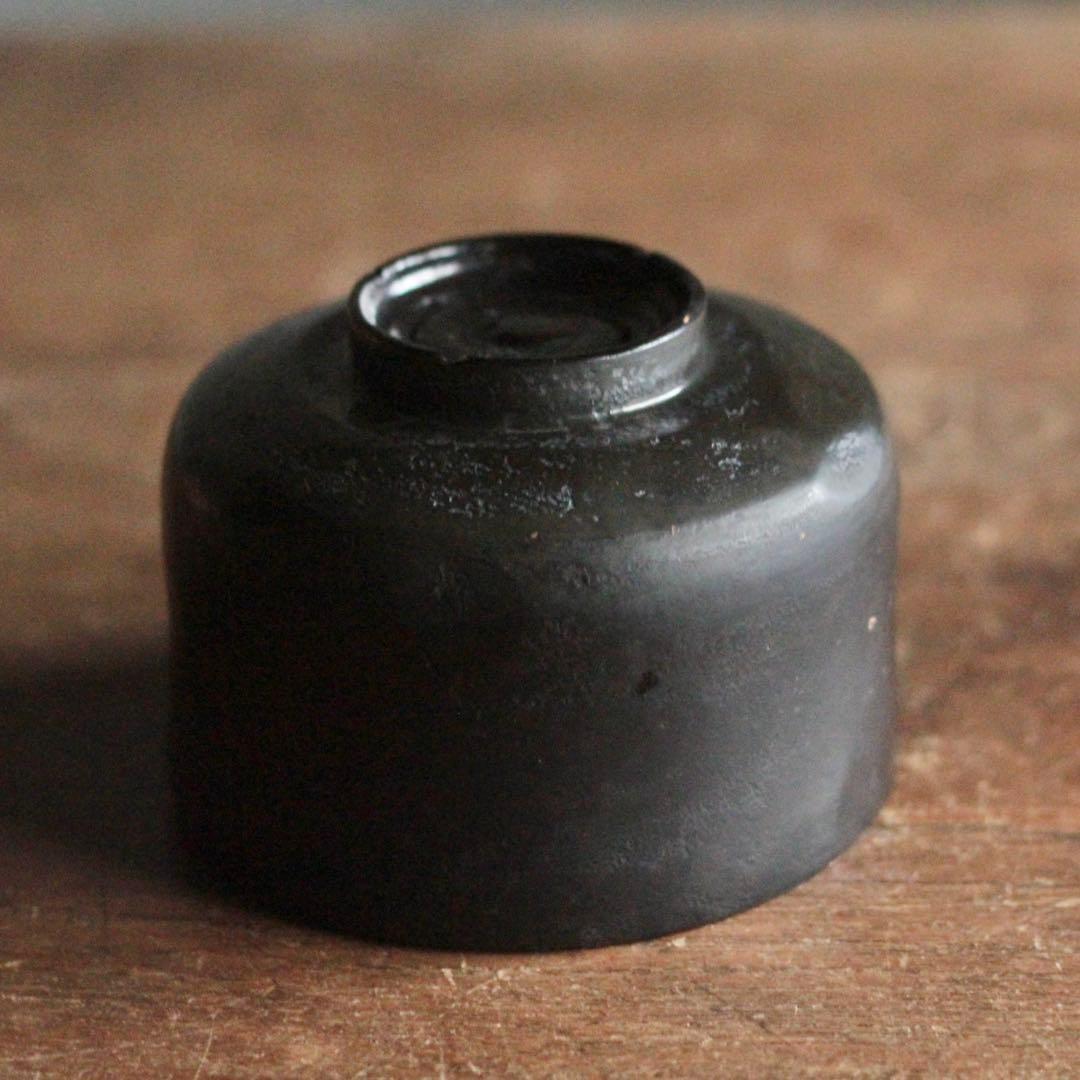 木製 黒茶碗 半筒 茶碗 古道具 アンティーク 茶道具