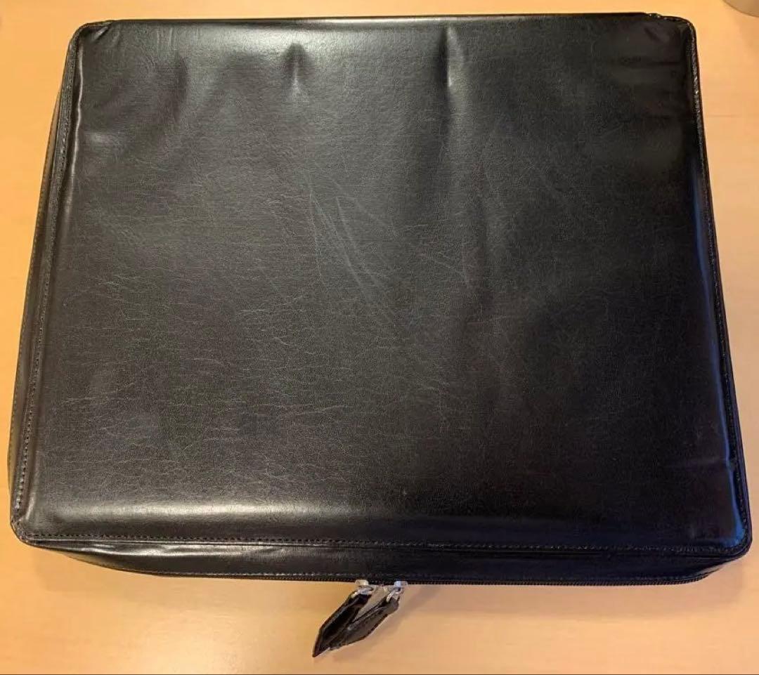 アシュフォード A4オーバーサイズ ダブルジッパー ドキュメントケース 黒