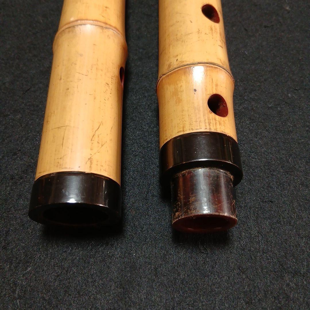 和楽器　尺八　本体 銘有　竹製 5穴　縦笛　和楽