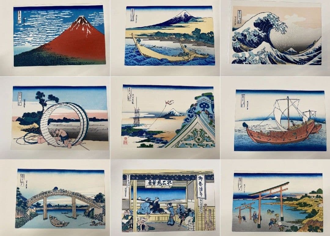 葛飾北斎 筆「北斎富嶽三十六景」全46図揃 手摺木版画 解説書付 悠々洞出版