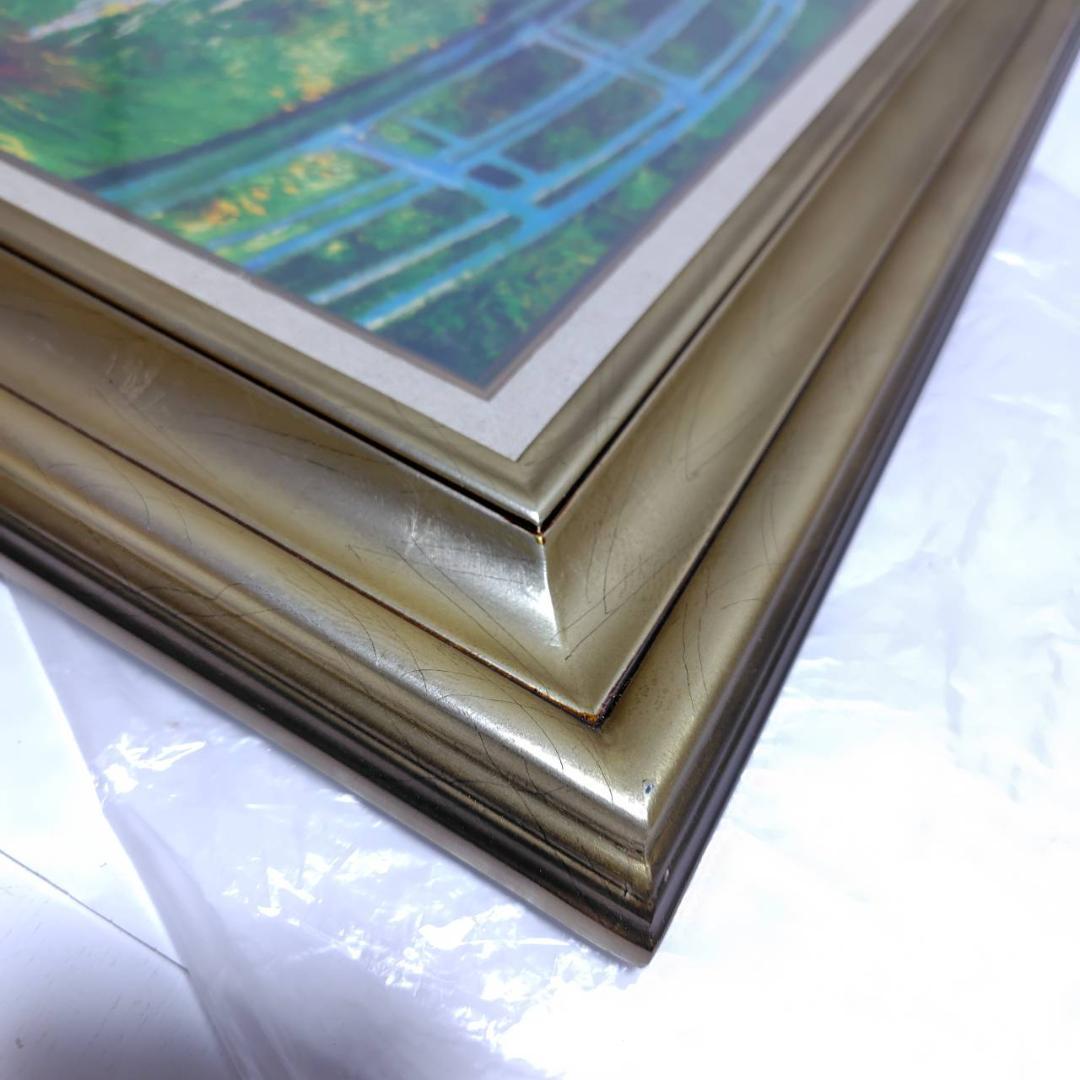 睡蓮 ジヴェールニーの日本の橋 モネ 6号 立体複製名画 額装 油彩画風直筆仕上
