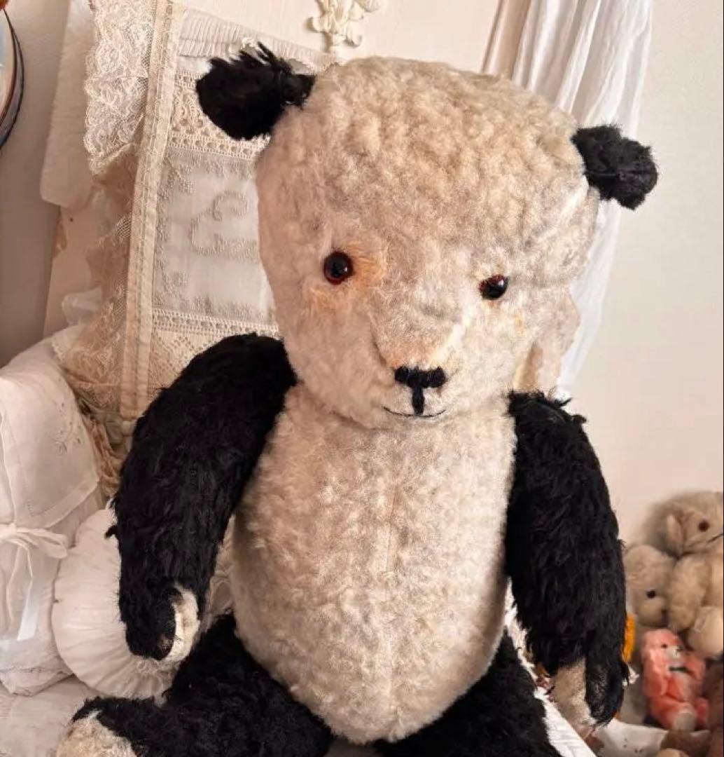 R　Bigサイズパンダベア　ヴィンテージベア　アンティークベア　DDR