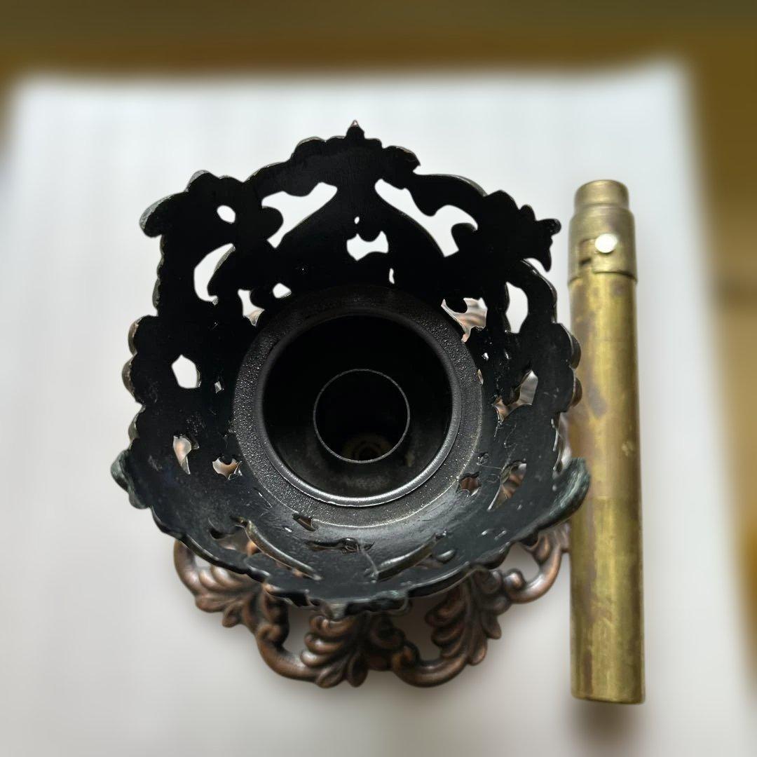 ビクトリアン風イエローガラスオイルランプ