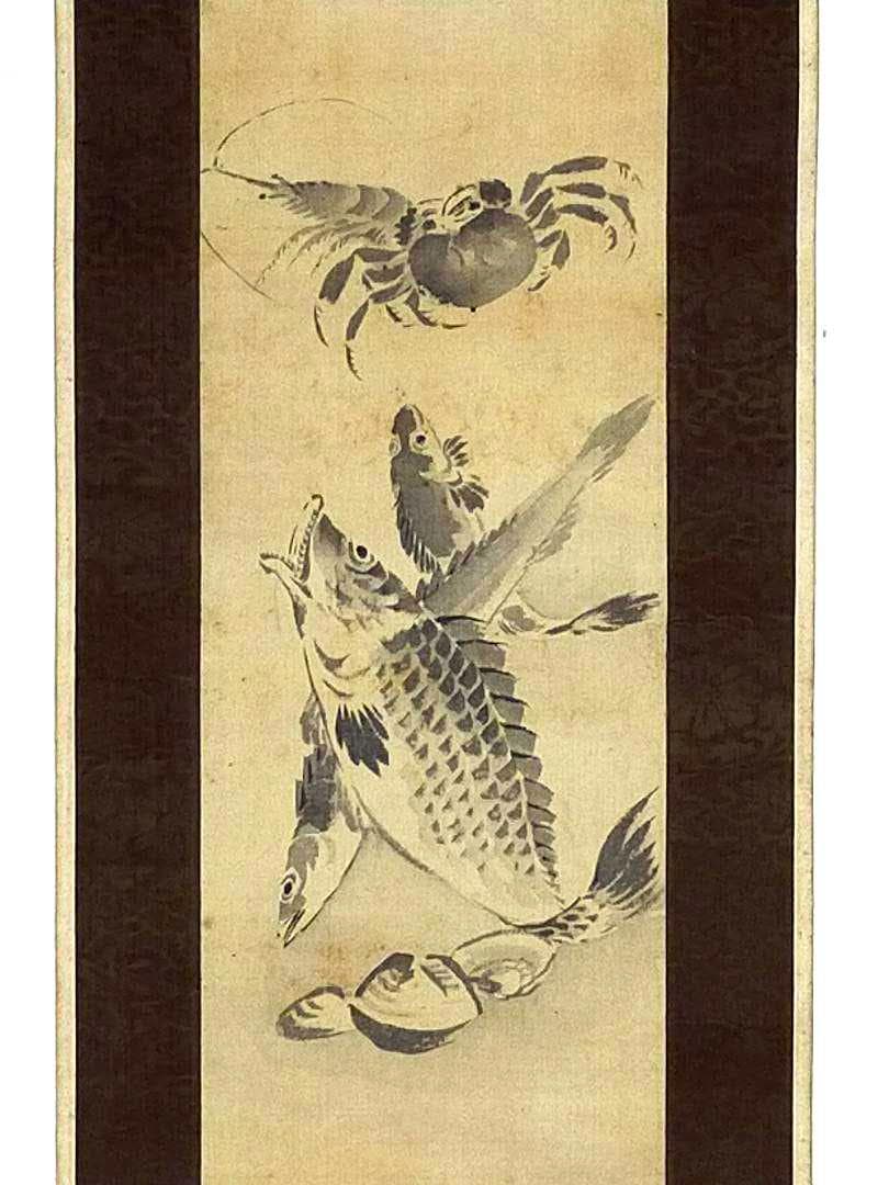 ♥【模写】　掛軸　小田海僊　画賛　桐箱付き　掛け軸　骨董品