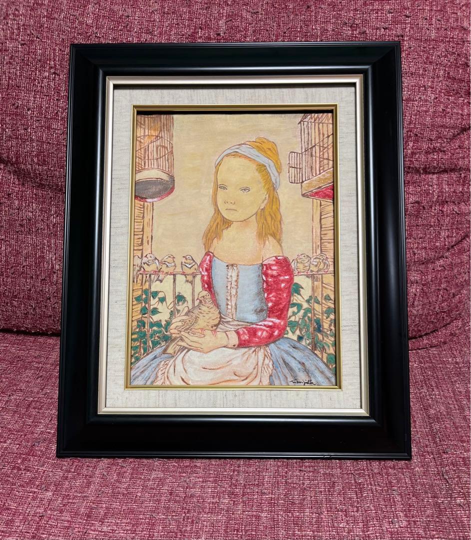 藤田嗣治 絵画 油絵 油彩 肉筆 額縁