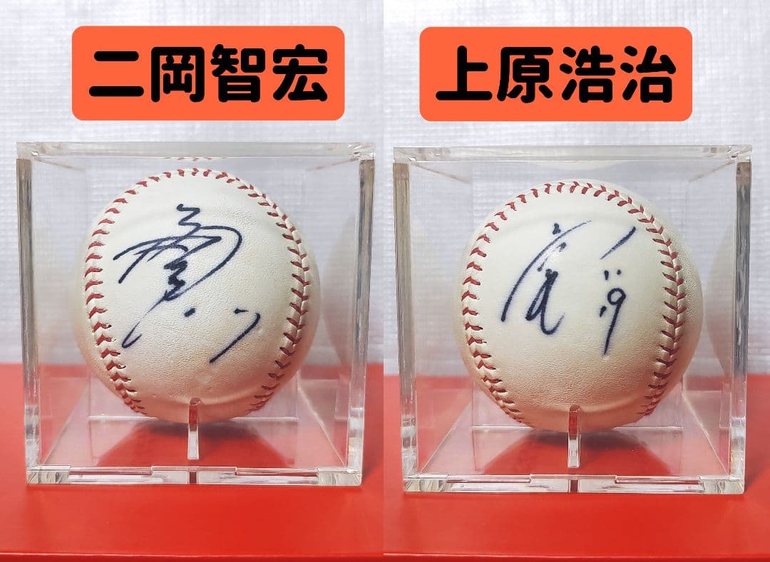 上原浩治 二岡智宏 直筆 サインボール ジャイアンツ 巨人 読売 希少 レア