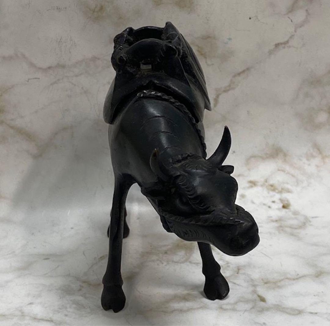 銅製　香炉　牛型　24や407