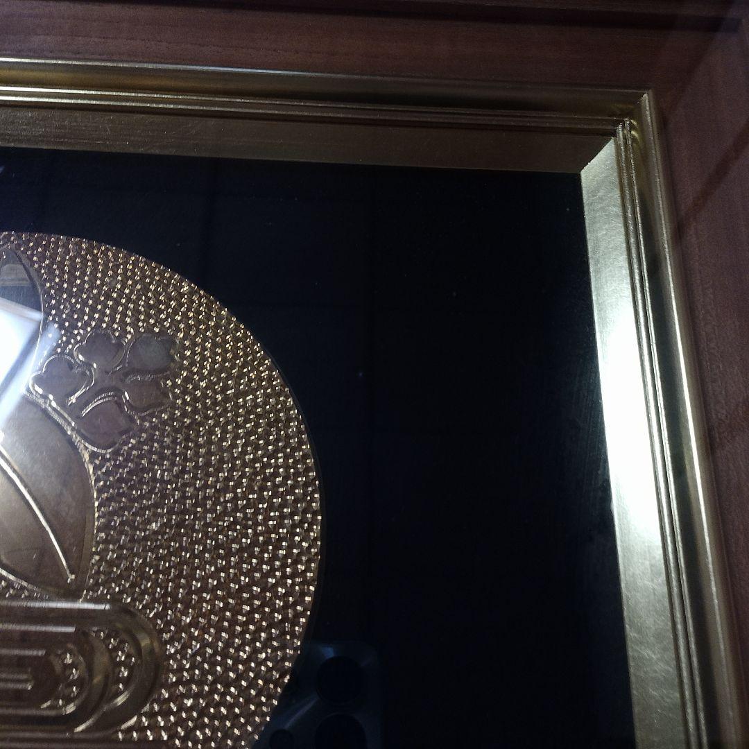 ★スピード発送★送料込★家紋【純金メッキ】純金鍍金　銅　高級木製額縁 　額受金具