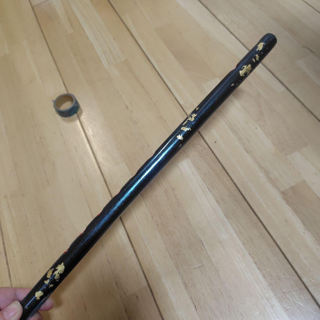 篠笛 六穴六本調子 メタルブルーと金箔 ４８
