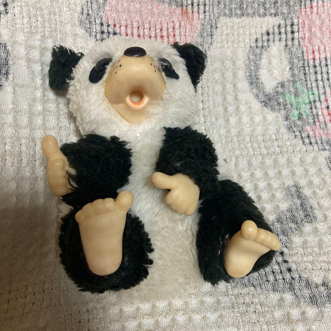 ファースト　モンチッチ風　パンダ　ぬいぐるみ　① レトロ　中古品