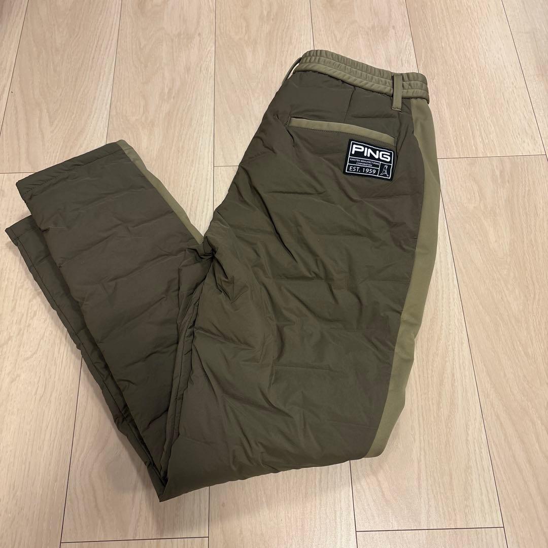新品PING★カーキ★レディースあったかパンツ★LL★寒さゼロー！★ゴルフ暖パン