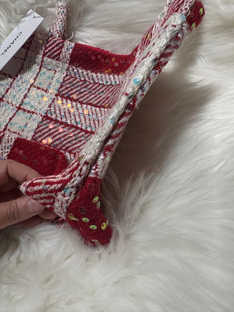 う*た様 シャネル CHANEL バーガンディ スパンコール トートバッグ