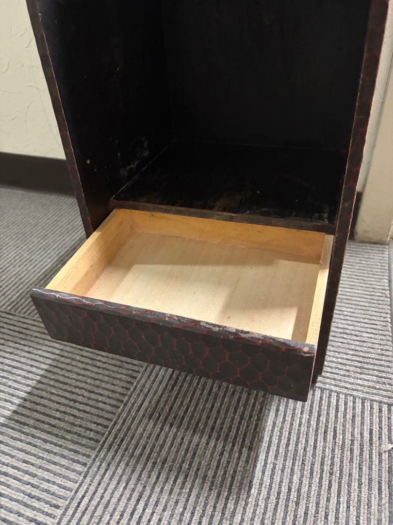 半額　銀座松屋　骨董　鎌倉彫　鏡台仕掛けの飾り棚　小箪笥アンティーク