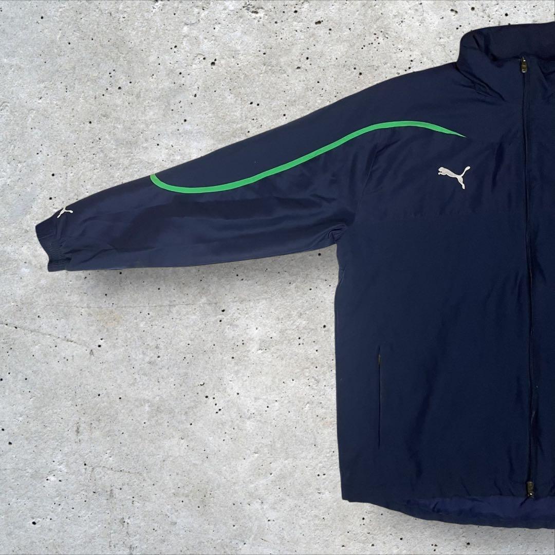 PUMA イタリア代表 06W杯後黄金期中綿フードIN刺繍ロゴジャケット XL紺