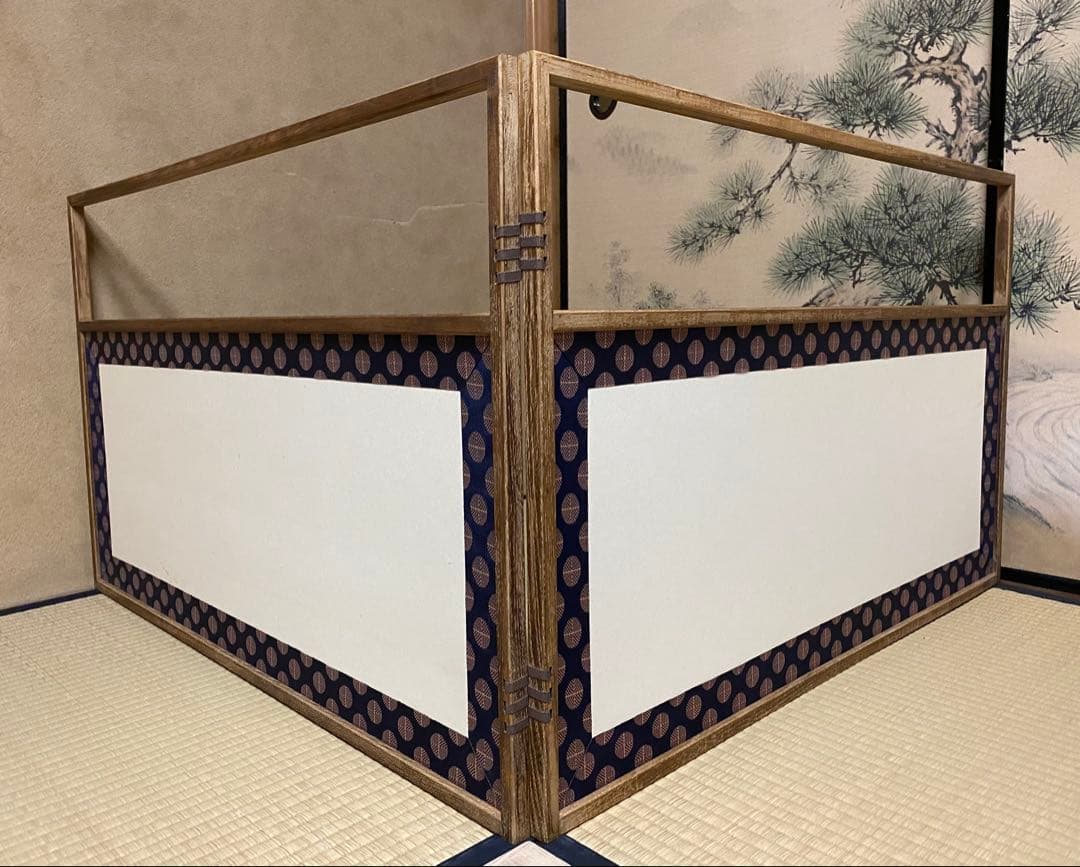 茶道具　風炉先屏風　網代　炉風炉兼用