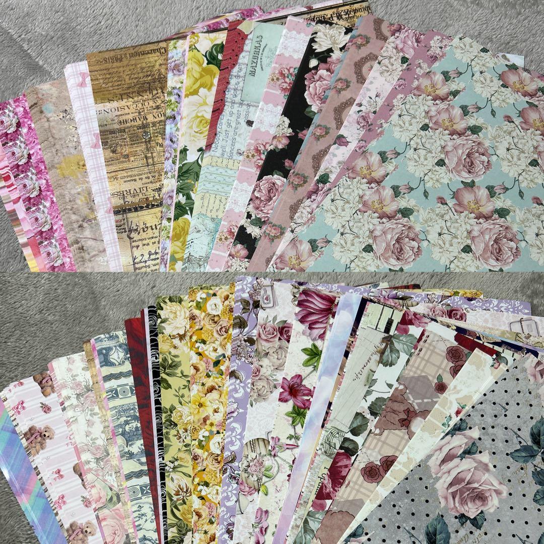 【処分価格】コラージュ素材 海外マステ デザインペーパー まとめ売り