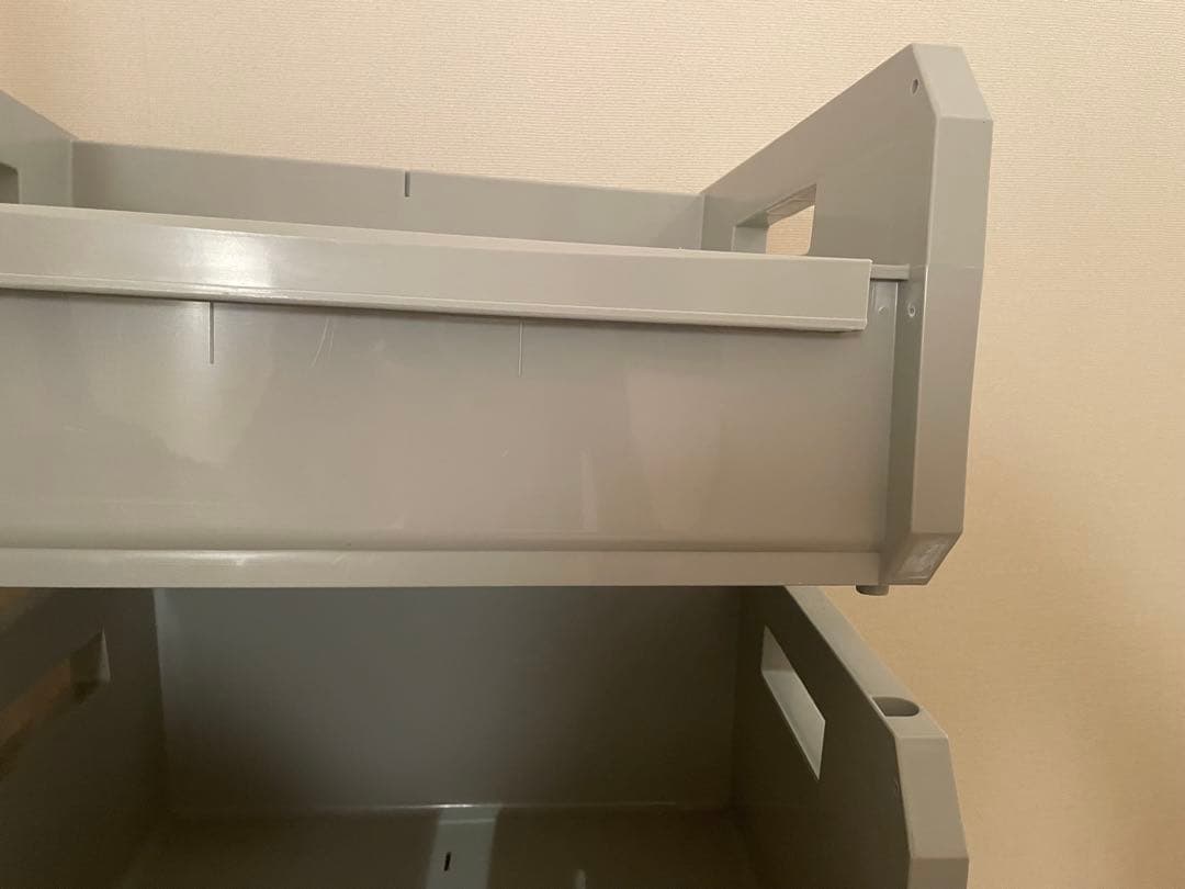 グレー　3段　BOX　キャスター付き　工具　おもちゃ　箱　に　ガレージ　に