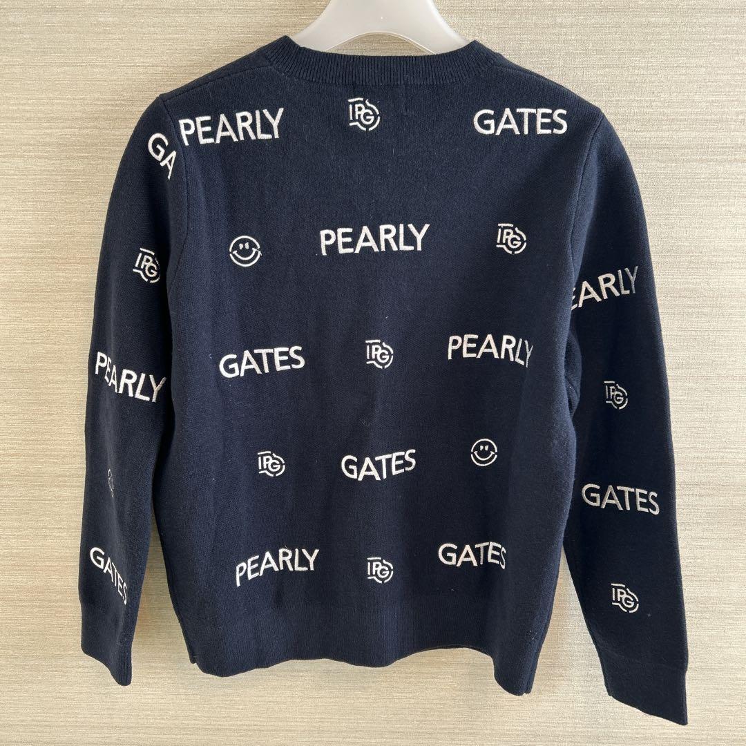 美品✨PEARLY GATES ネイビー ロゴセーター 総柄 ブラック サイズ0