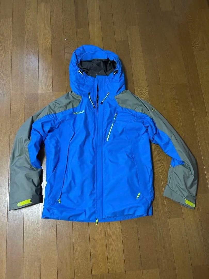 【Marmot】スキーウェア 上下セット メンズ Lサイズ ブルー×グレー