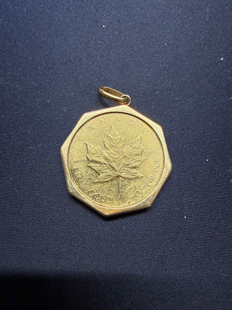 メイプルリーフ金貨　1/2oz 1987 枠付きペンダント
