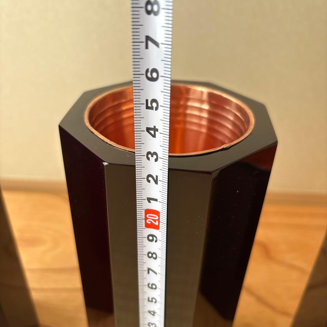 60 美品！短三管筒　3本セット　溜塗り　華道　生花　格花　花器