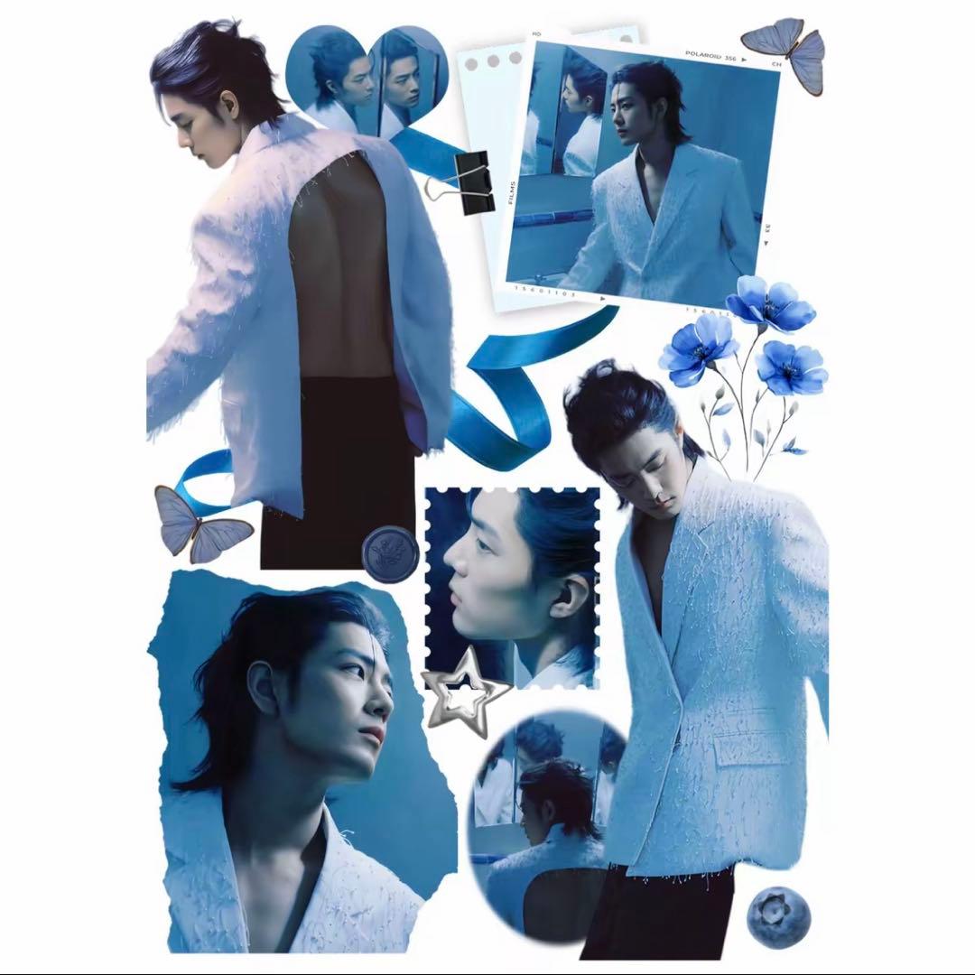 19×25cm 肖戦 デザイン　転写耐油防水ステッカー　30枚