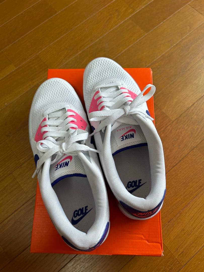 中古美品　Nike ゴルフシューズ ホワイト/ピンク/ブルー　27cm