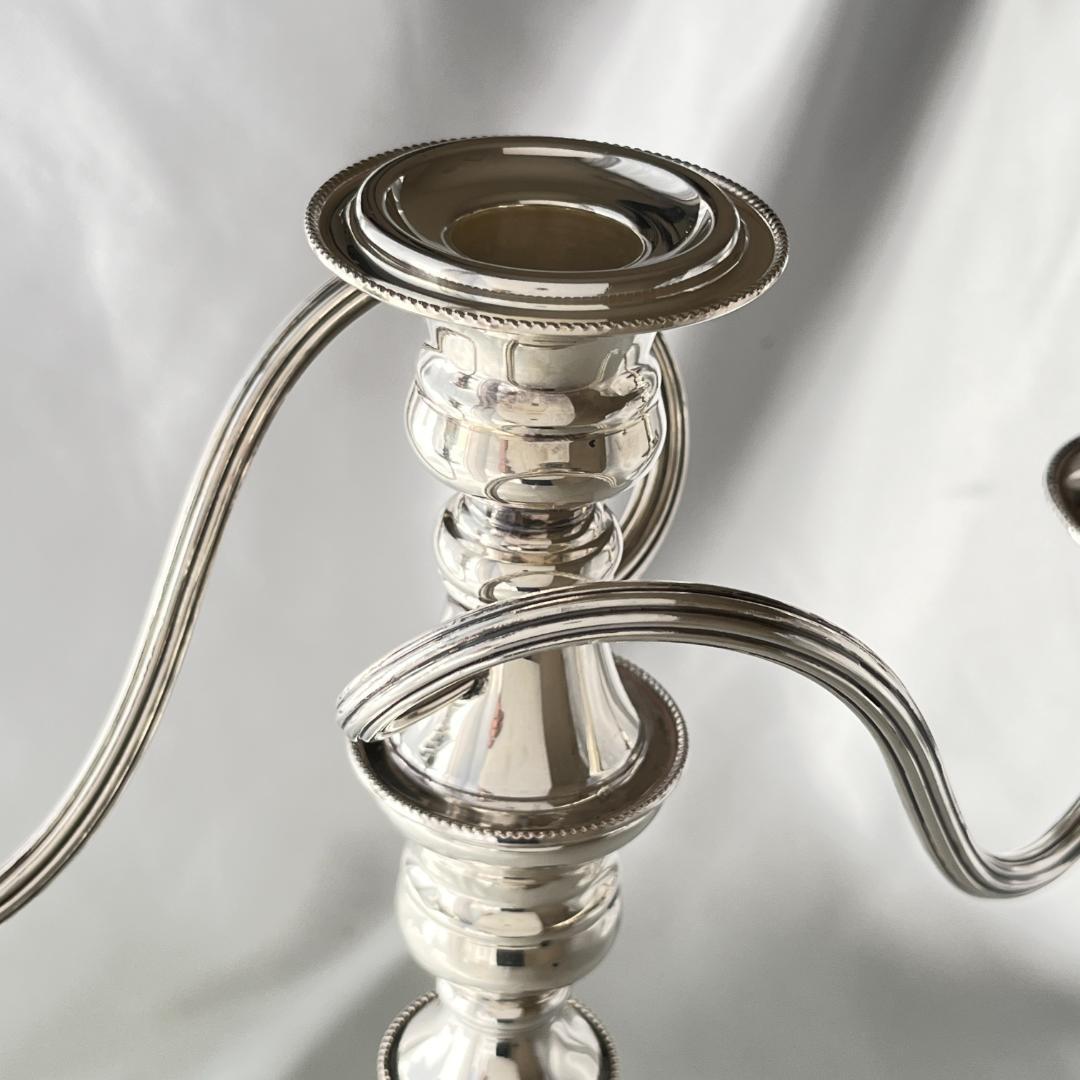 【英国】 2Way パールのキャンドルスタンド シングル / トリプルホルダー