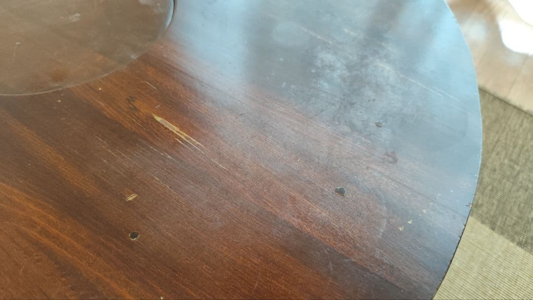 ちゃぶ台　丸　テーブル　火鉢穴　囲炉裏　折りたたみテーブル　アンティーク