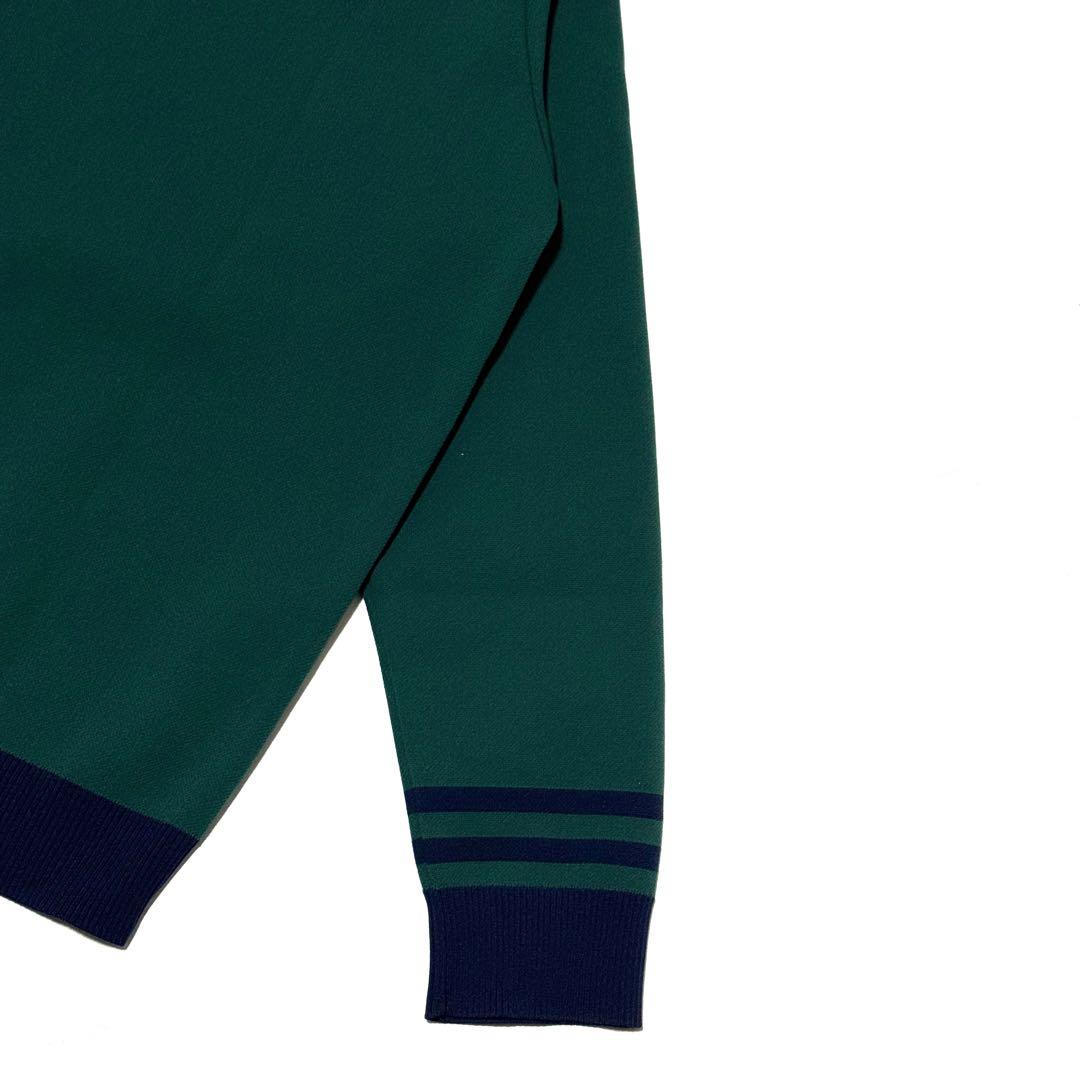 美品ワック　ロゴニットセーター　グリーン　高伸縮快適　スポーツ対応軽量素材希少色