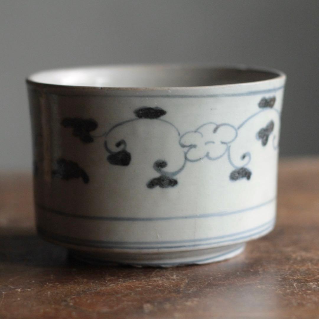 古伊万里 染付 半筒 茶碗 古美術 古道具 アンティーク
