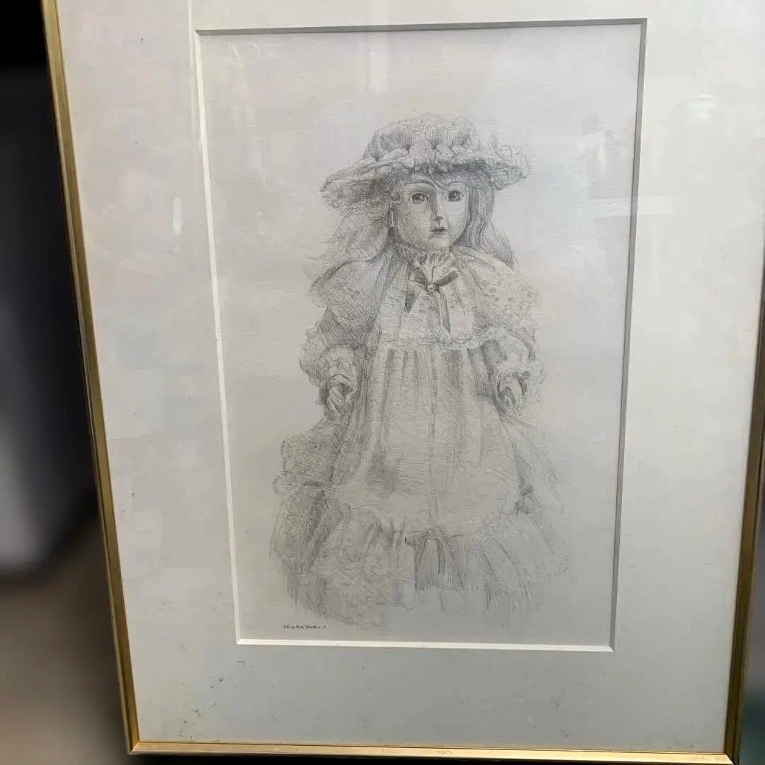 希少　稲川庫太郎　人形 リトグラフ 額装