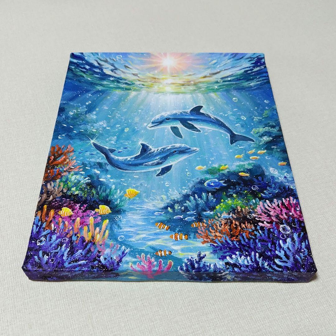 N*°様 【海中世界】アクリル画 F3 風景画 絵画