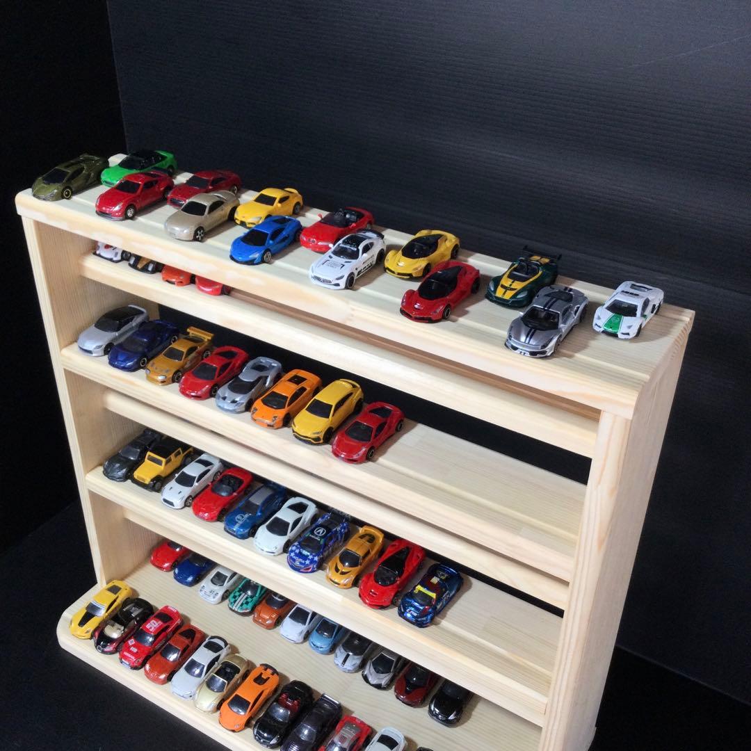 トミカ収納棚　7段　112台収納　木製　(新品)