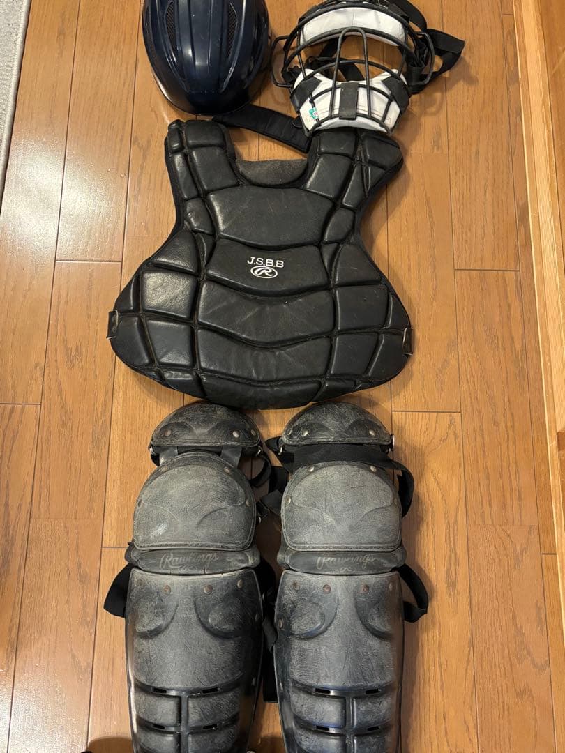 野球　キャッチャー防具一式 黒 フリーサイズ