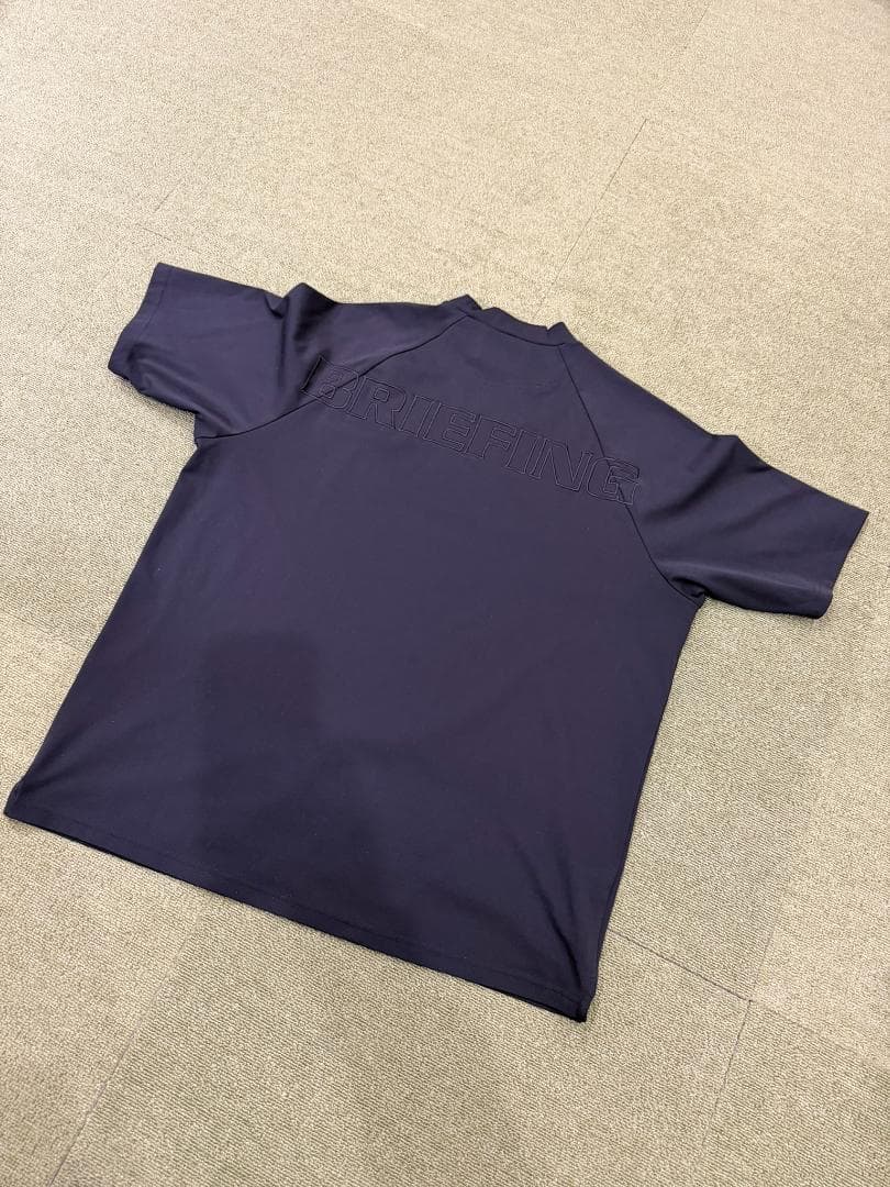 美品 BRIEFING GOLF ブリーフィング モックネック 半袖シャツ L
