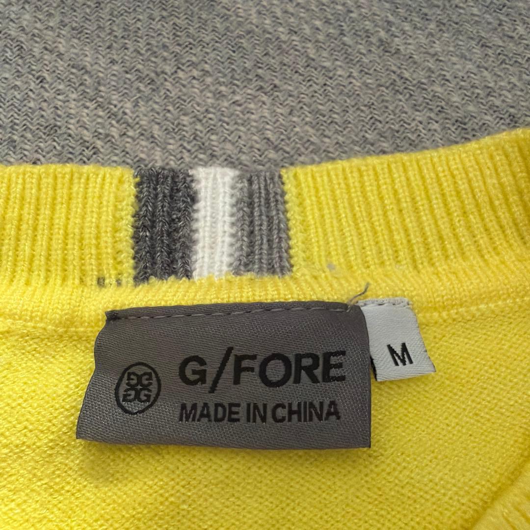 G/FORE クルーネックニットセーター 黄色 ロゴ入り