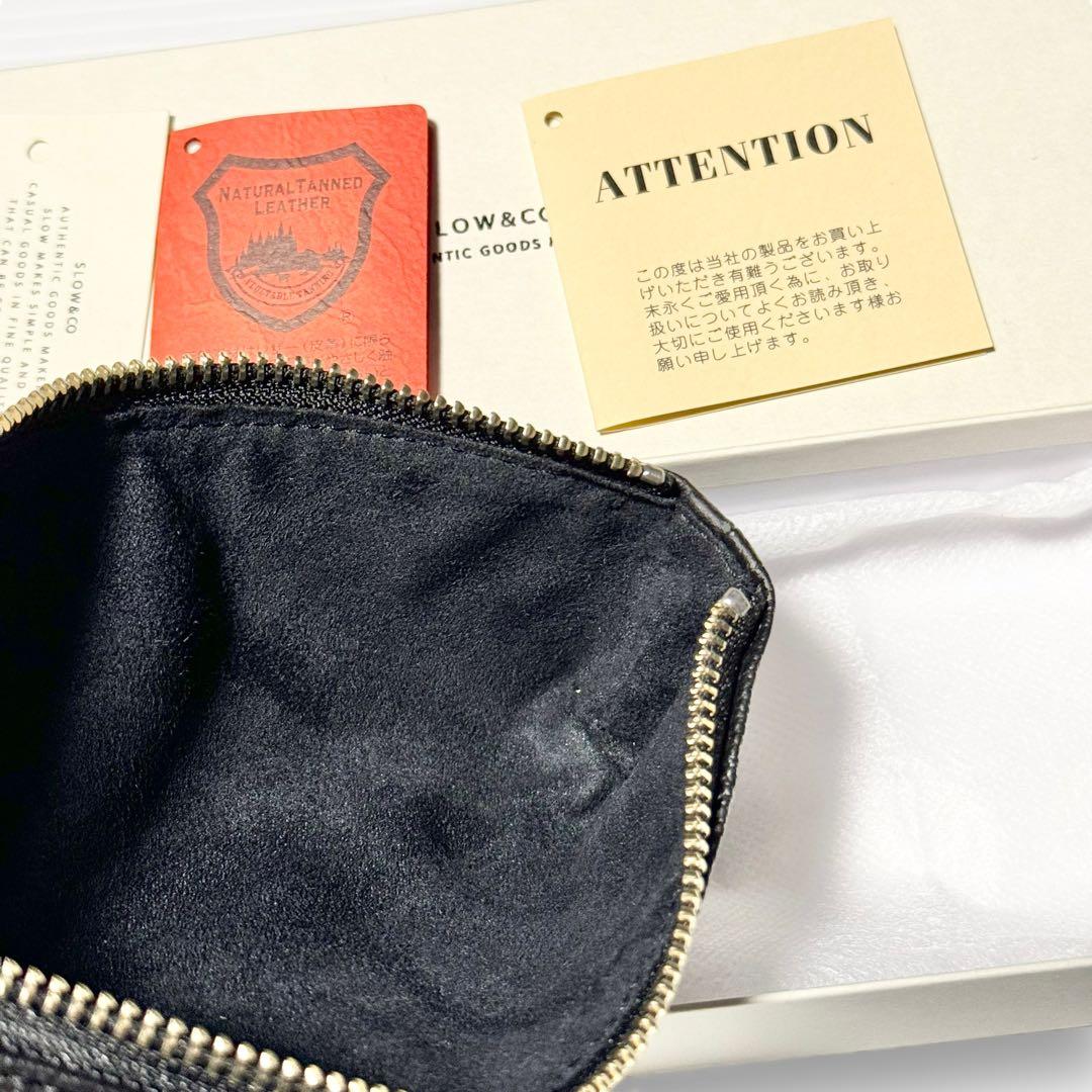未使用品！ SLOW スロウ ペンケース 筆箱 レザー 本革 ブラック 黒 本革
