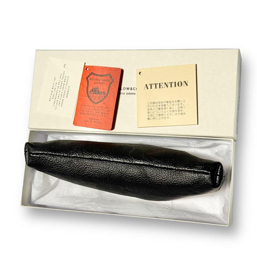 未使用品！ SLOW スロウ ペンケース 筆箱 レザー 本革 ブラック 黒 本革