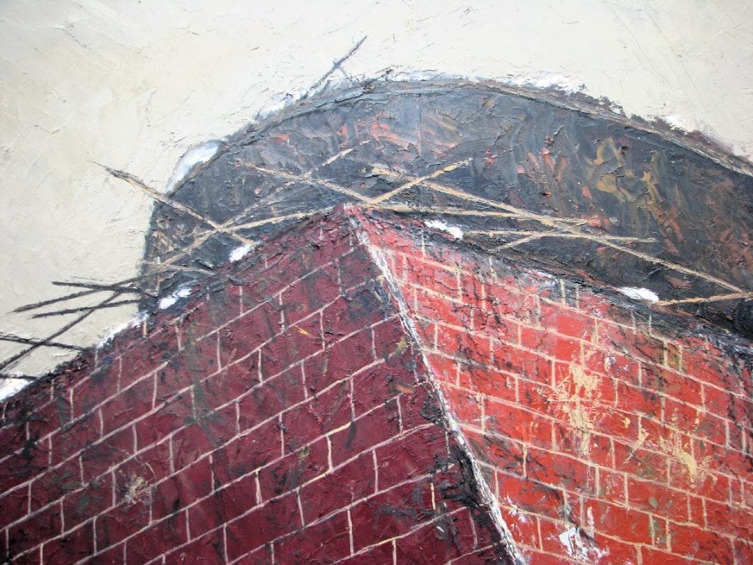 鶴山好一「風屋」S100号大,超大作177*177,仏郊外,カフェ等におすすめ