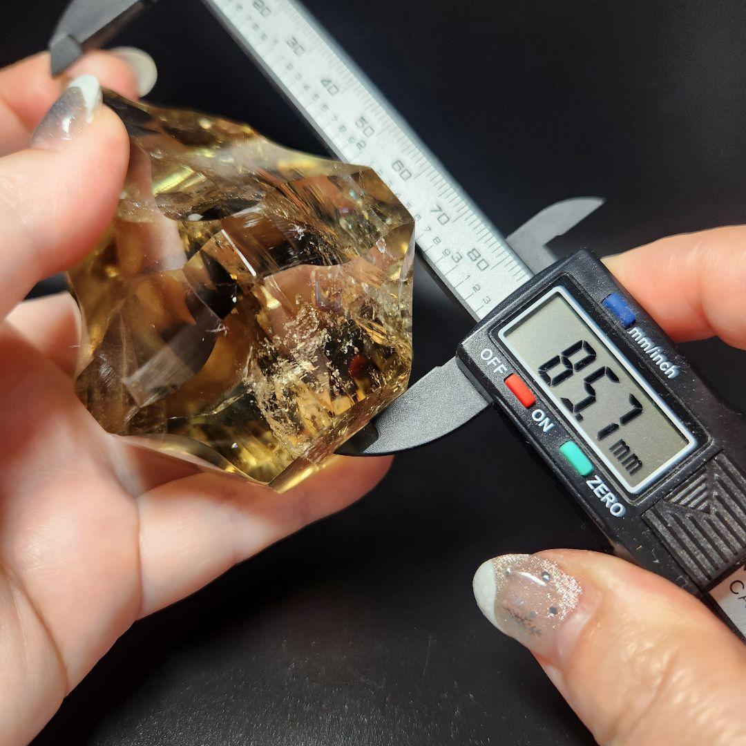 レア！【新品】天然ゼウスクオーツ ダイヤモンド置物 ★スモーキーシトリン★手彫り