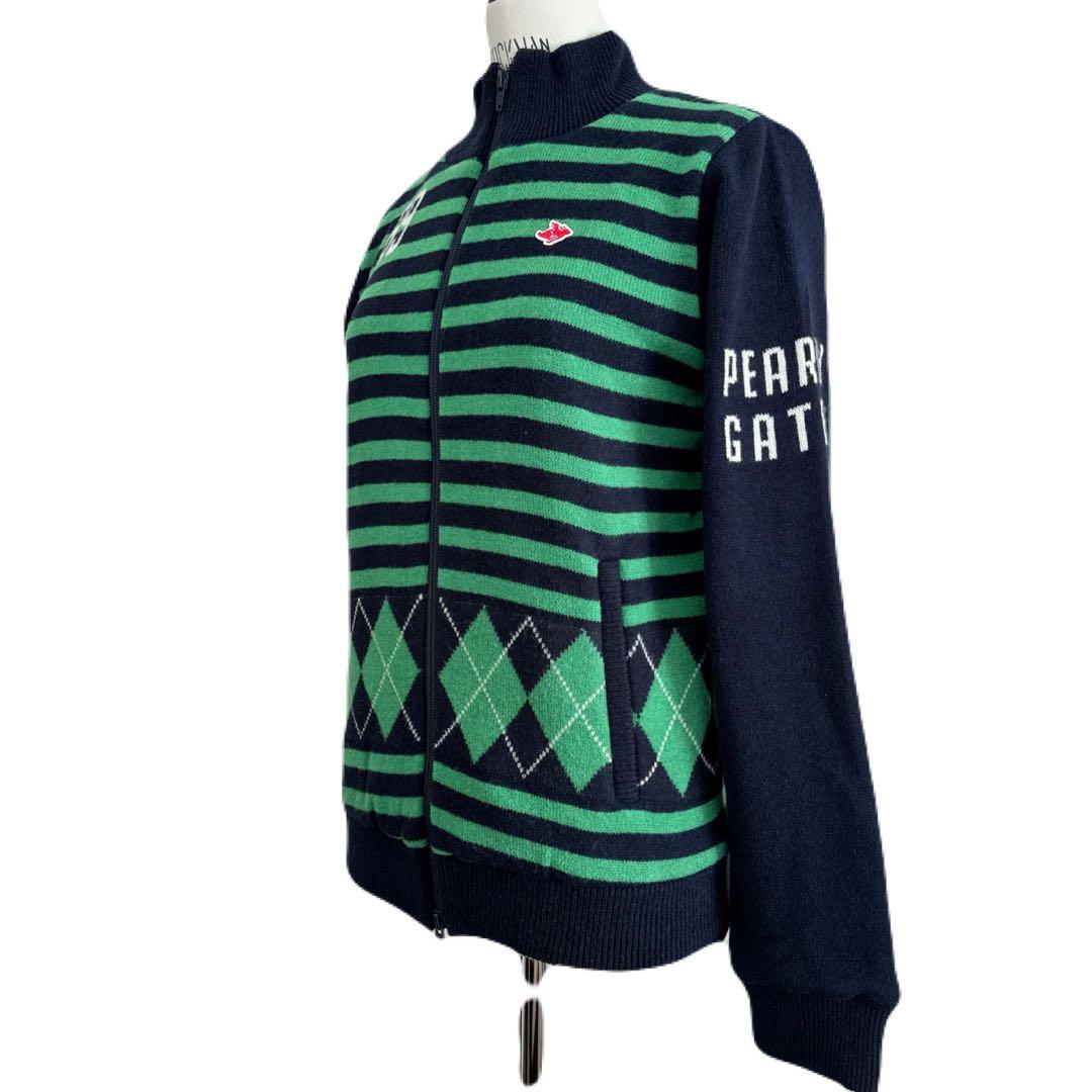 美品 PEARLY GATES パーリーゲイツ 防風防寒 フルジップ ニット