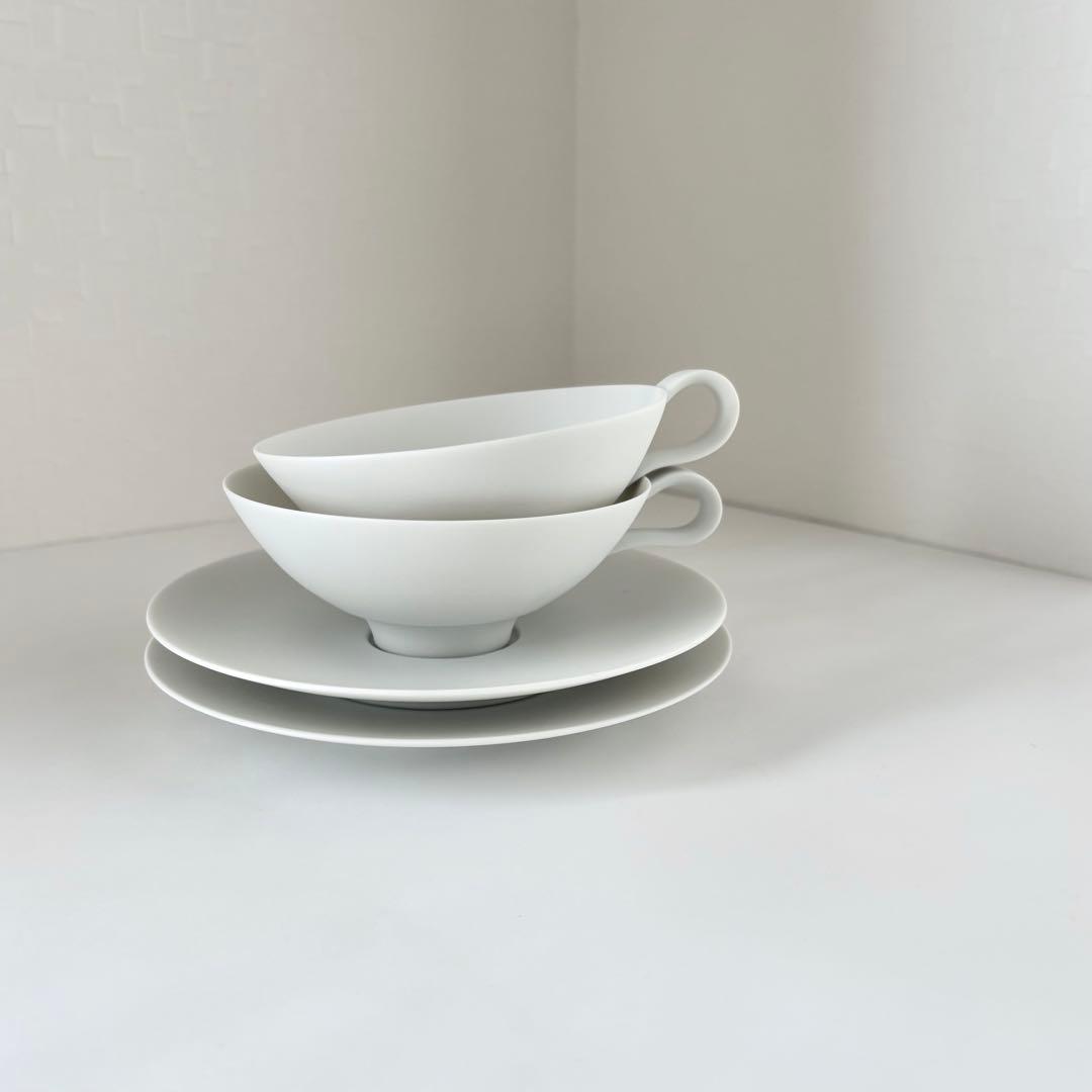 森岡希世子 白磁 C&S 2客セット 未使用