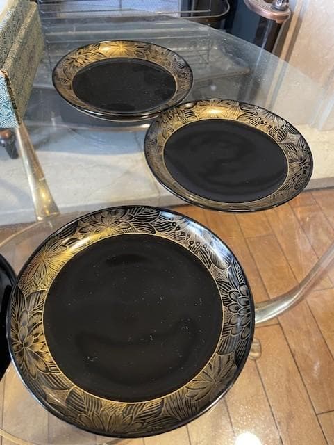 七宝堂 漆製 花模様 膳 5枚セット