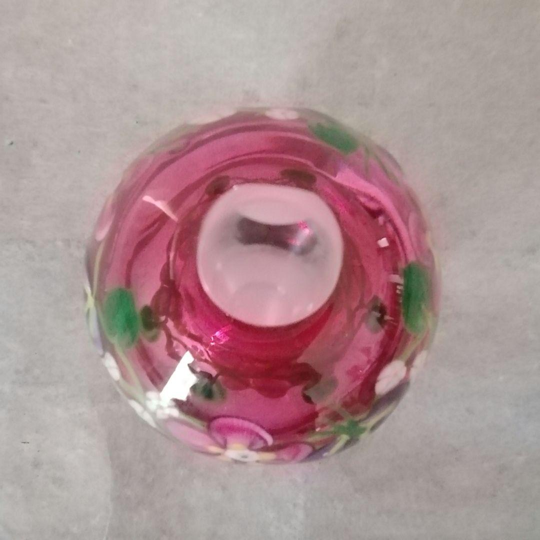 ZelliqueStudio　色ガラス花文パフュームボトル　香水瓶　アートガラス