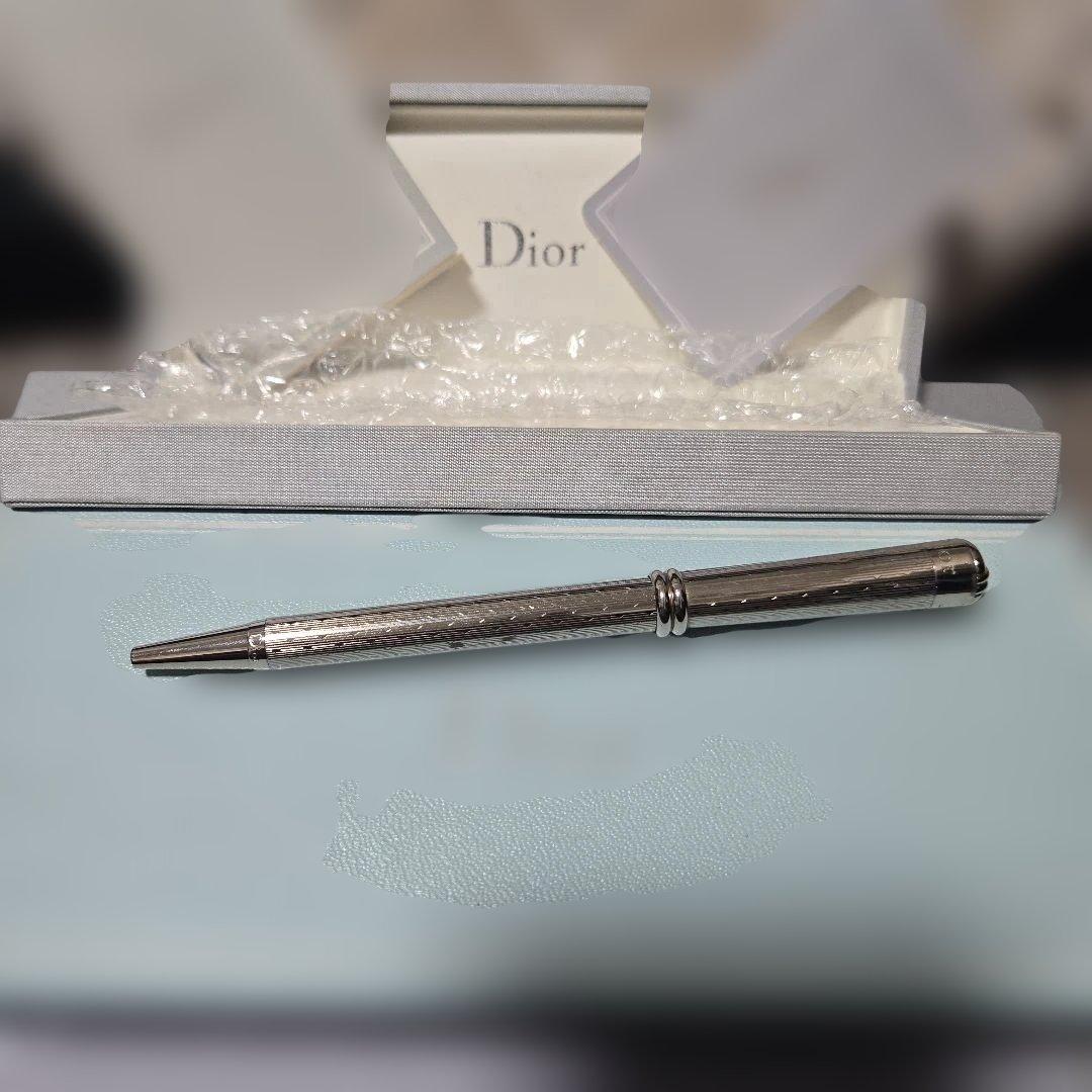 美品 Dior 回転式 シルバーボールペン